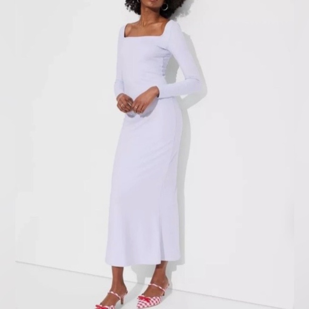 Wild Fable Women's Butter Bliss Maxi Long Sleeve BodyCon Dress Light Aqua Blue